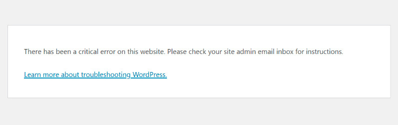 Wordpress Kritiskt fel - Webbplatsen har drabbats av ett kritiskt fel